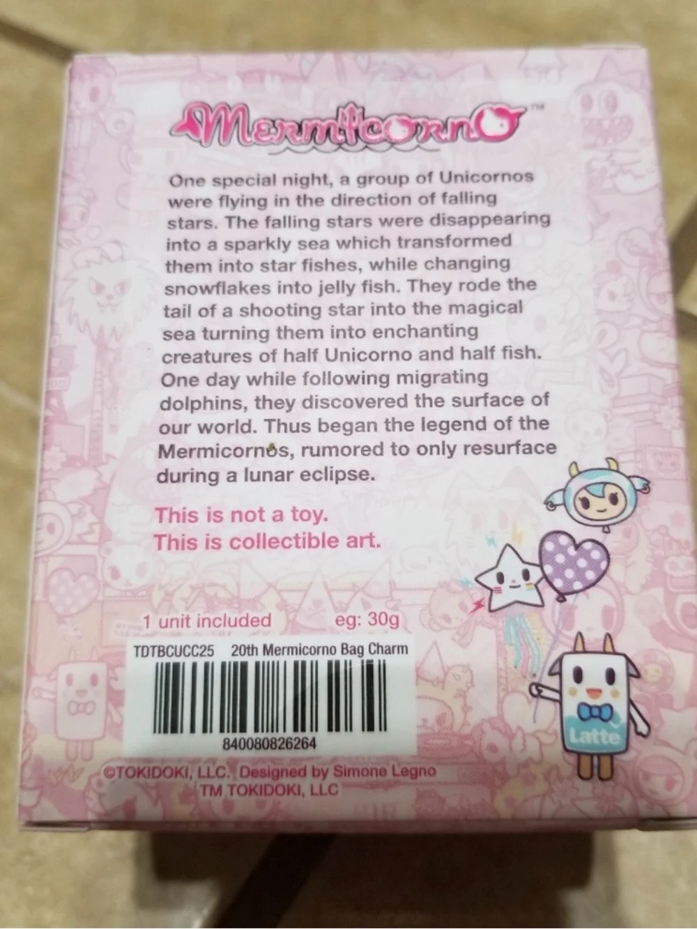 tokidoki Mermicorn Collectible Bag Charm - Pink & White 20th anniversary